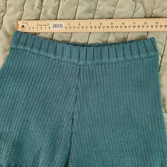 Free People FP Beach Rib Knit Trez Set Mock Neck Sweater Pull-on Shorts Green S - Picture 12 of 14